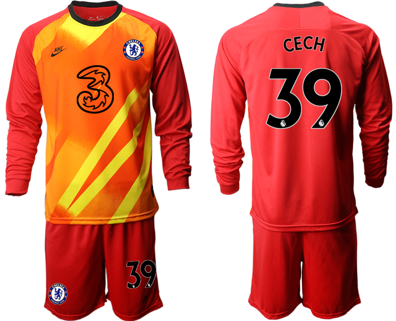 Men 2021 Chelsea red goalkeeper long sleeve 39 soccer jerseys